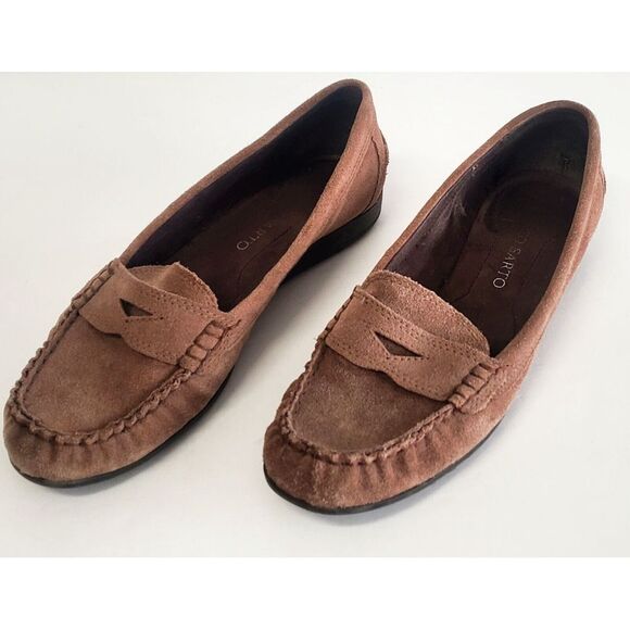 Franco Sarto Slip On Loafer Flats Suede Leather in Cocoa Brown Rubber WOM 7M - Picture 7 of 16